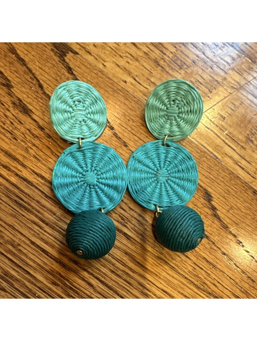 J.Crew Blue/green Raffia Earrings